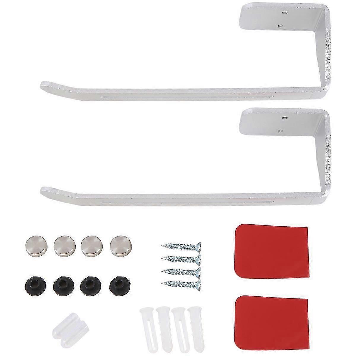 2pcs Lid Organizer Horizontal Under-Cabinet Installation Space-Saving Design Holds Multiple Lids Kitchen Storage Silver