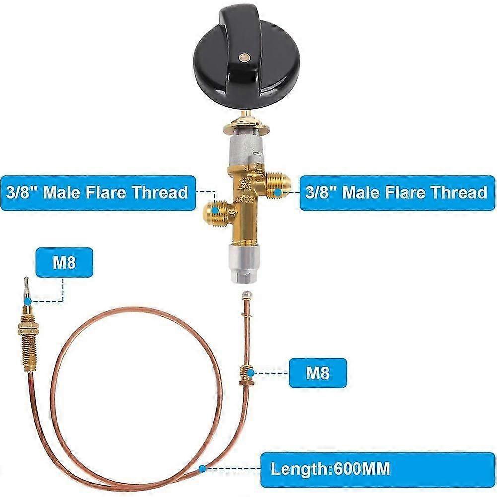 Kaasutakka Fire Pit Flame Failure Control Valve Kit Fire Pit Thermopair Vaihda säätöventtiili