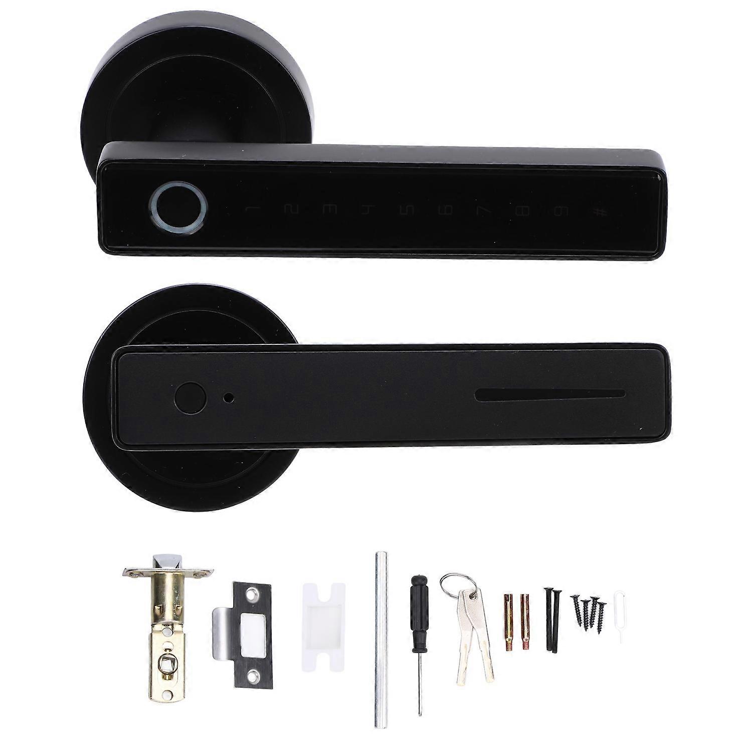 Fingerprint Keypad Door Handle Lock Keyless Entry Door Handle Digital Lock for Bedroom Home Hotel Of