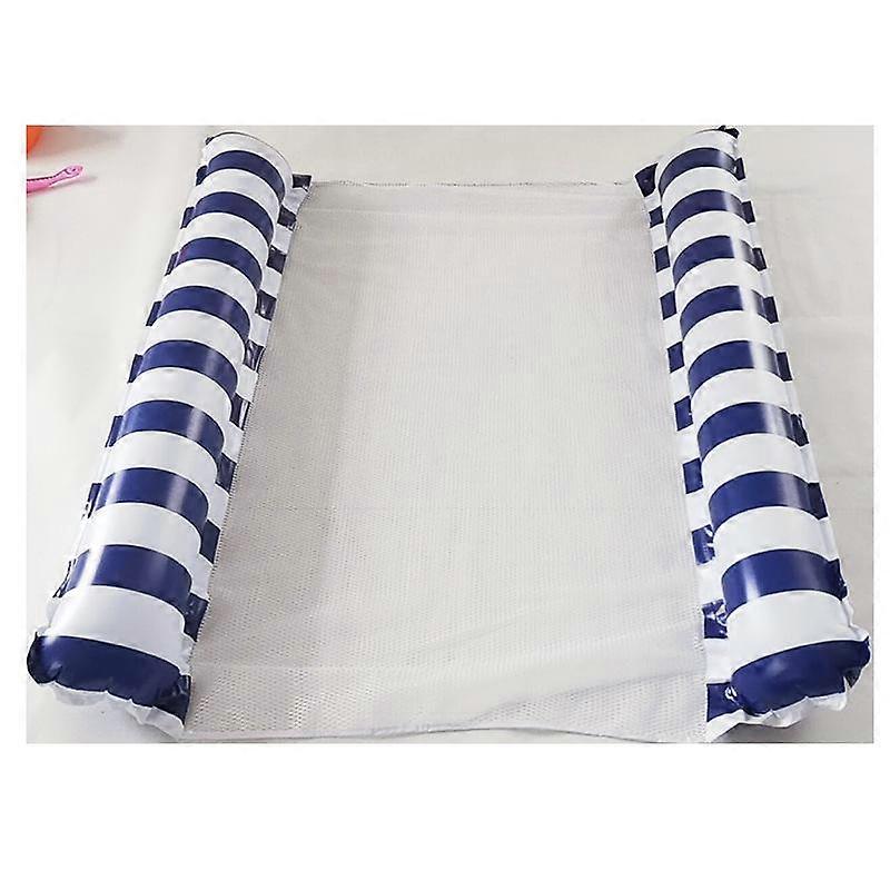 Pool Striped Print Double Floating Water Mesh Chair Inflatable Recreation Lounge Chair Adult Size Floats Bed Pool Beach Ocean Floating Hammock