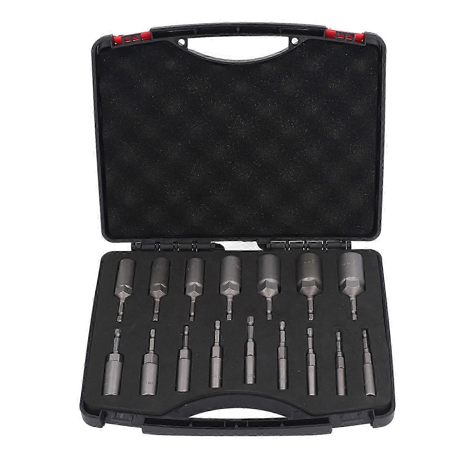 16PCS Socket Adapter Assortment Hex Shank Deep Socket Set for Impact Wrench Driver Electric Drill