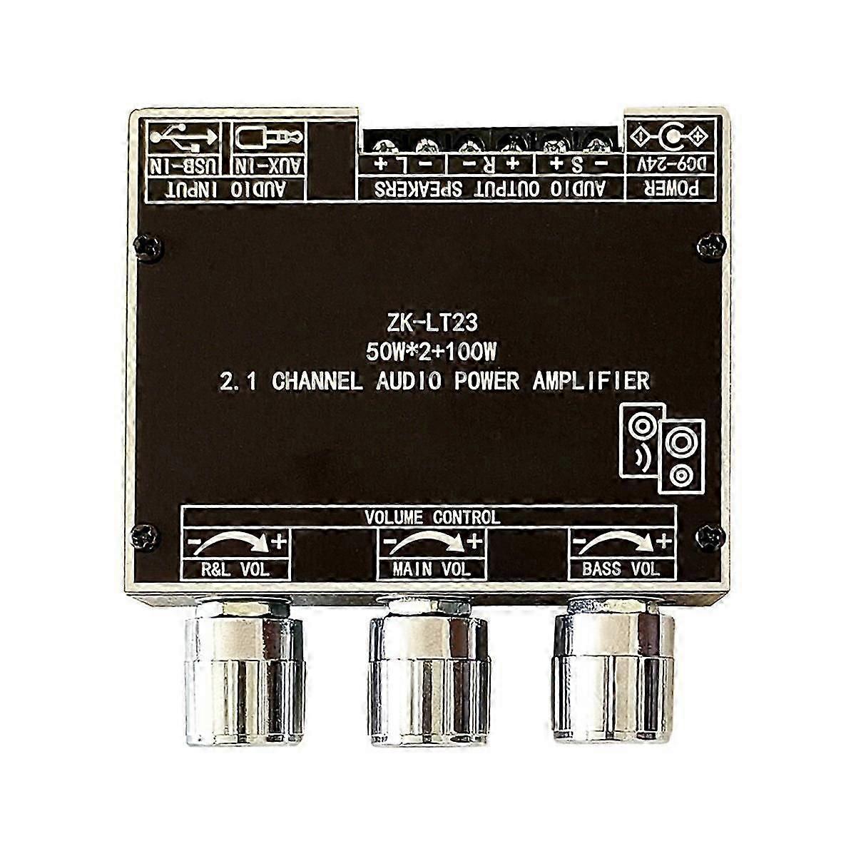 -LT23 5.1Placa amplificadora de potencia Bluetooth 50W 2.1Channel Placa amplificadora con protección contra cortocircuitos.