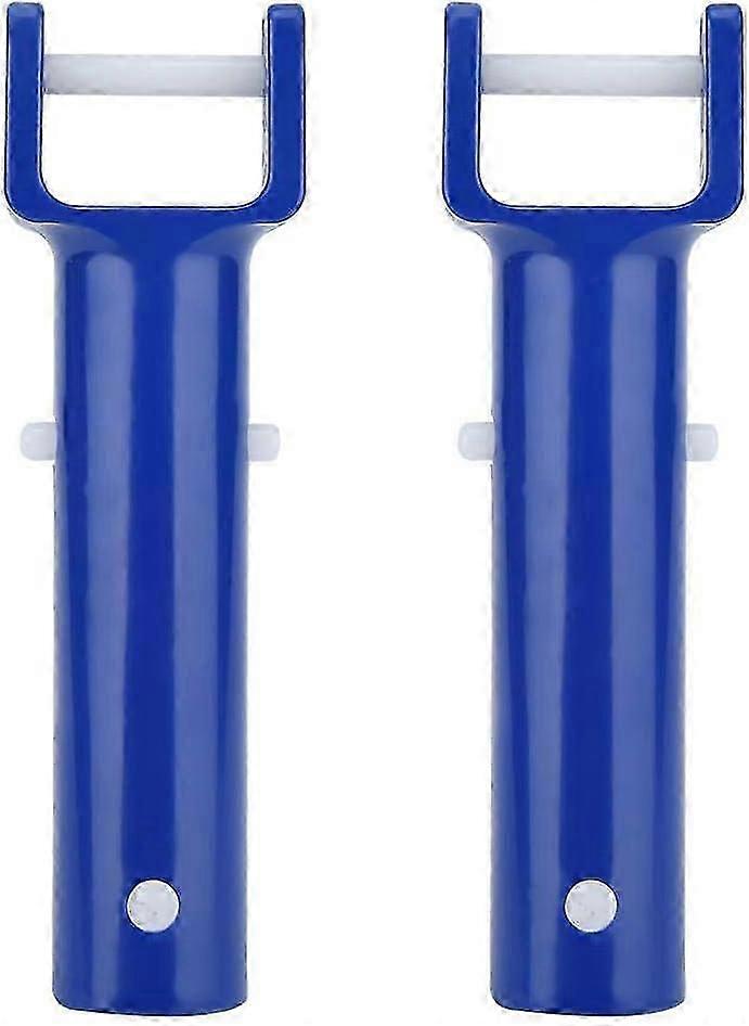 2Pcs V Head Handle Blue Swimming Pool V Shape Clip Brush Head Handle Replacement Pool Accessories