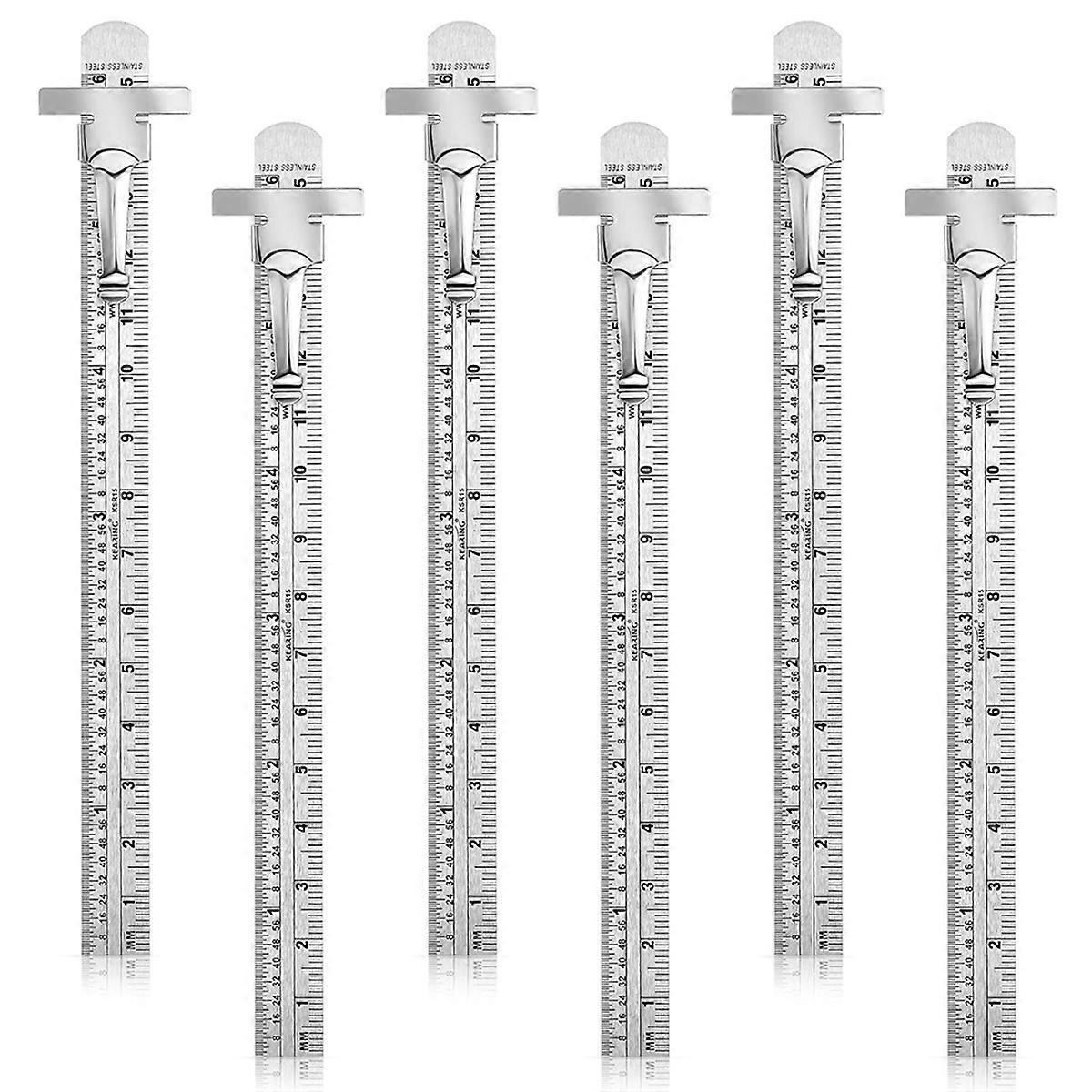 Pocket Ruler with Removable Clip 6 Pieces Precision Pocket Ruler Metric Ruler Not for School Office Architect