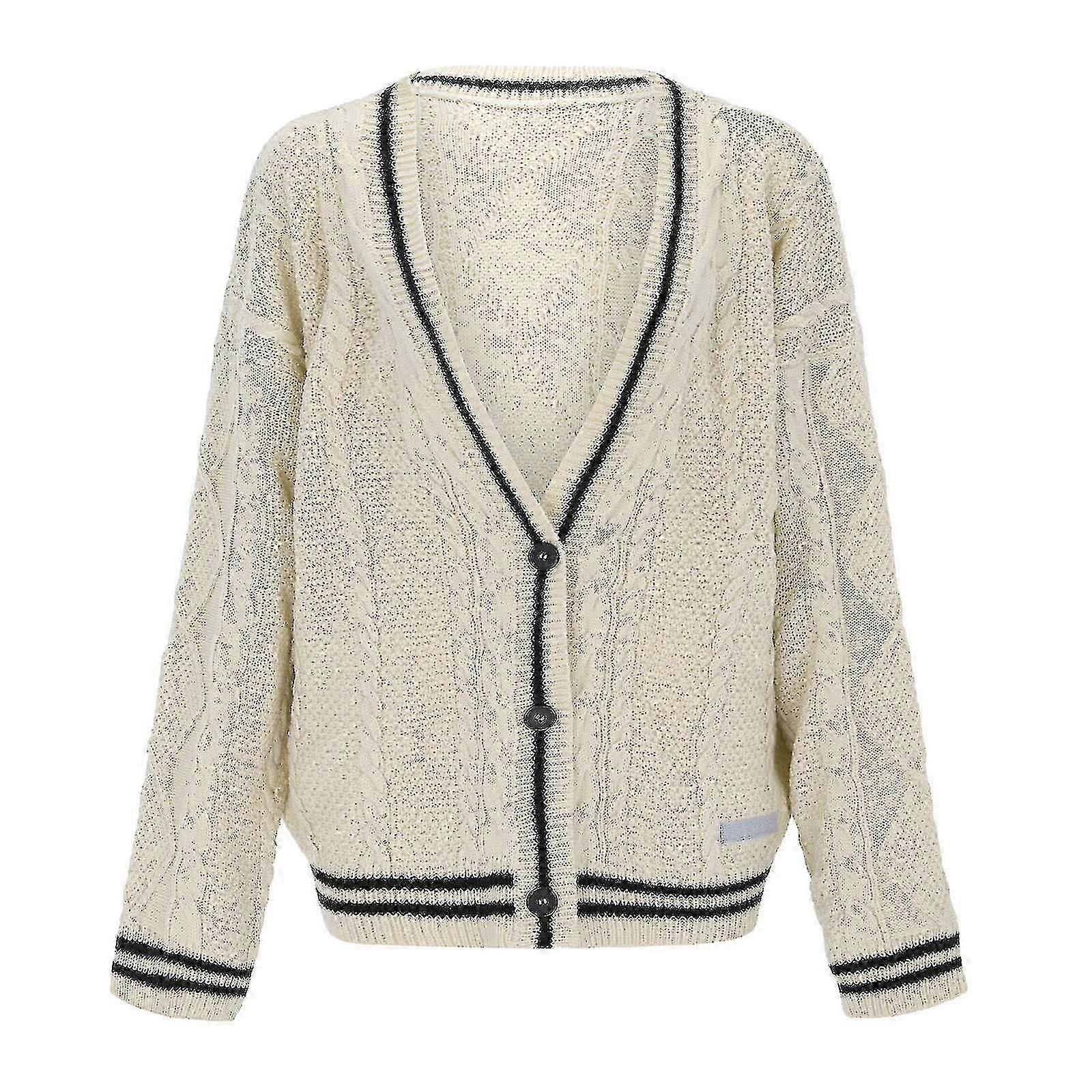 Swift Cardigan - Gestrickte Kuschelige Strickjacke, Cardigan Pullover Mantel XL Schwarz Apricot