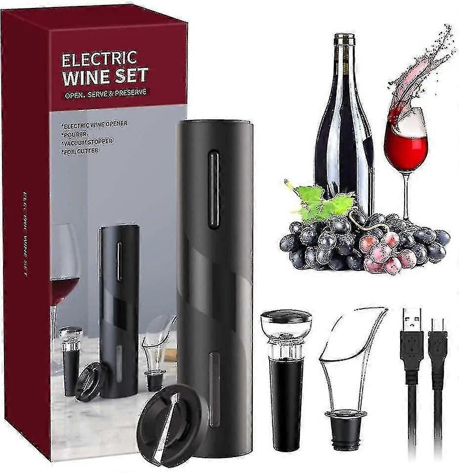 Set elettrico, apri vino elettronico 5 in 1, bottiglia di vino automatica ricaricabile