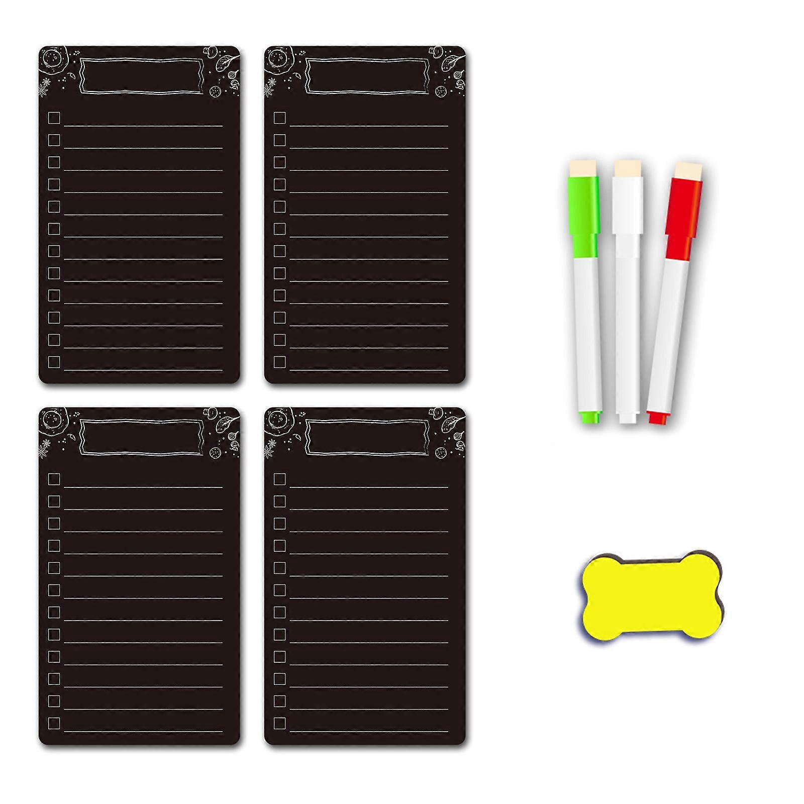 Magnetic Blackboard with Marker and Eraser for Fridge Shopping List Meal Planner, Magnetic Checklist Board Writing Sheet