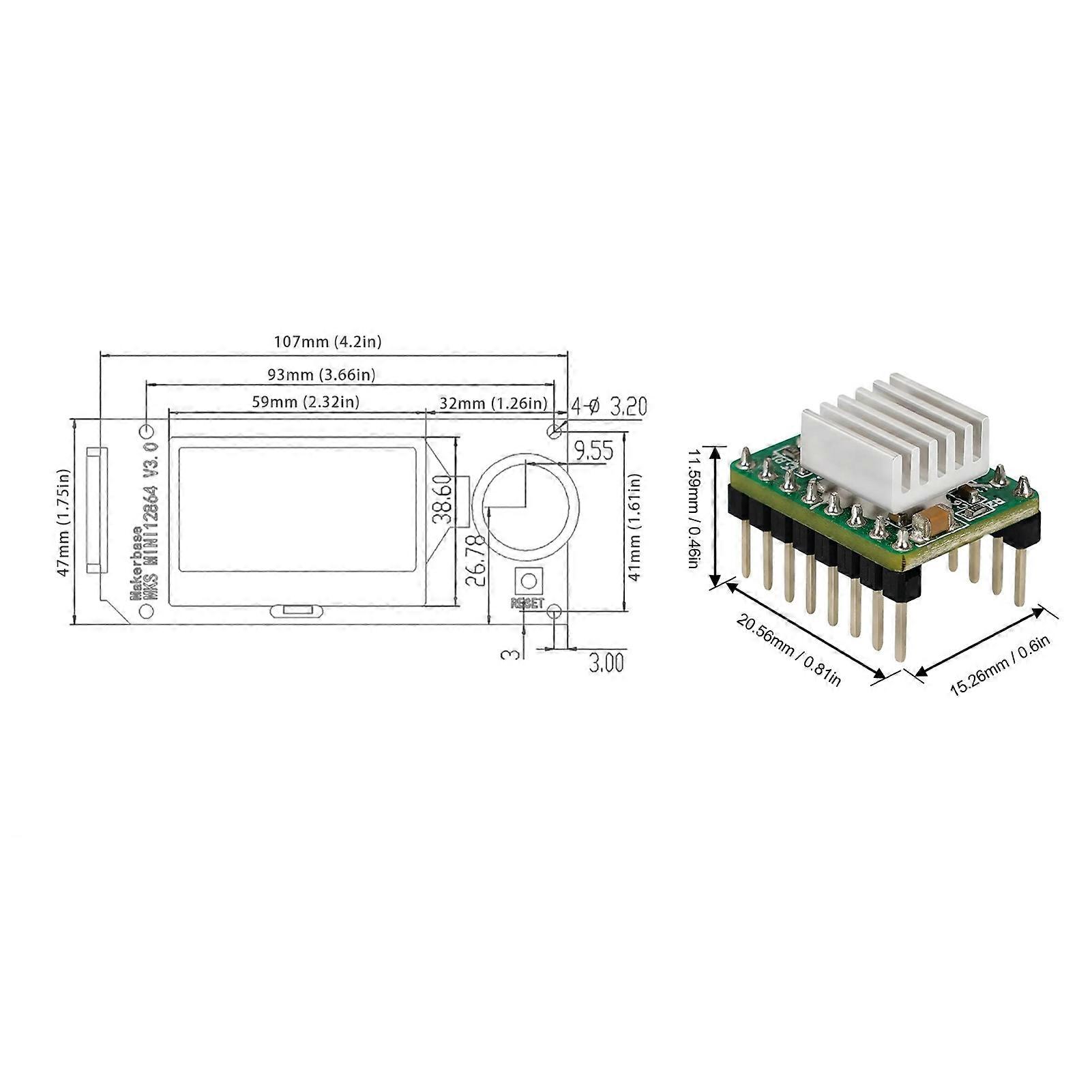 3D Printer MKS TinyBee V1.0 Motherboard Kit with LCD 5x A4988 Drivers