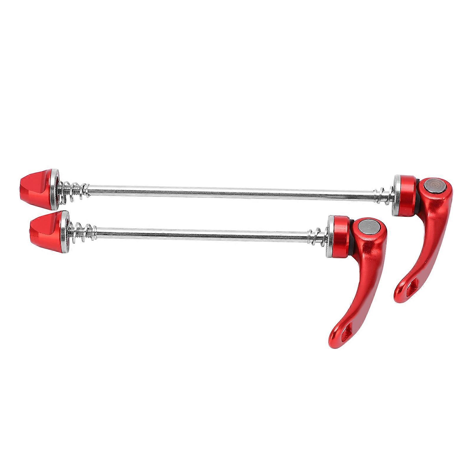 Qukaim Aluminum Alloy Hub Quick Release Lever Aluminum Alloy Bicycle Hub Quick Release Skewer Lever, Rear 100mm Front 135mm Red