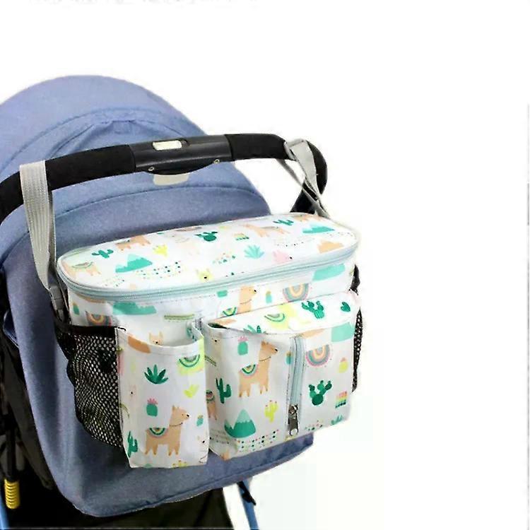 Multifunctional Baby Stroller Storage Bag-White Alpaca,Lateral Pocket