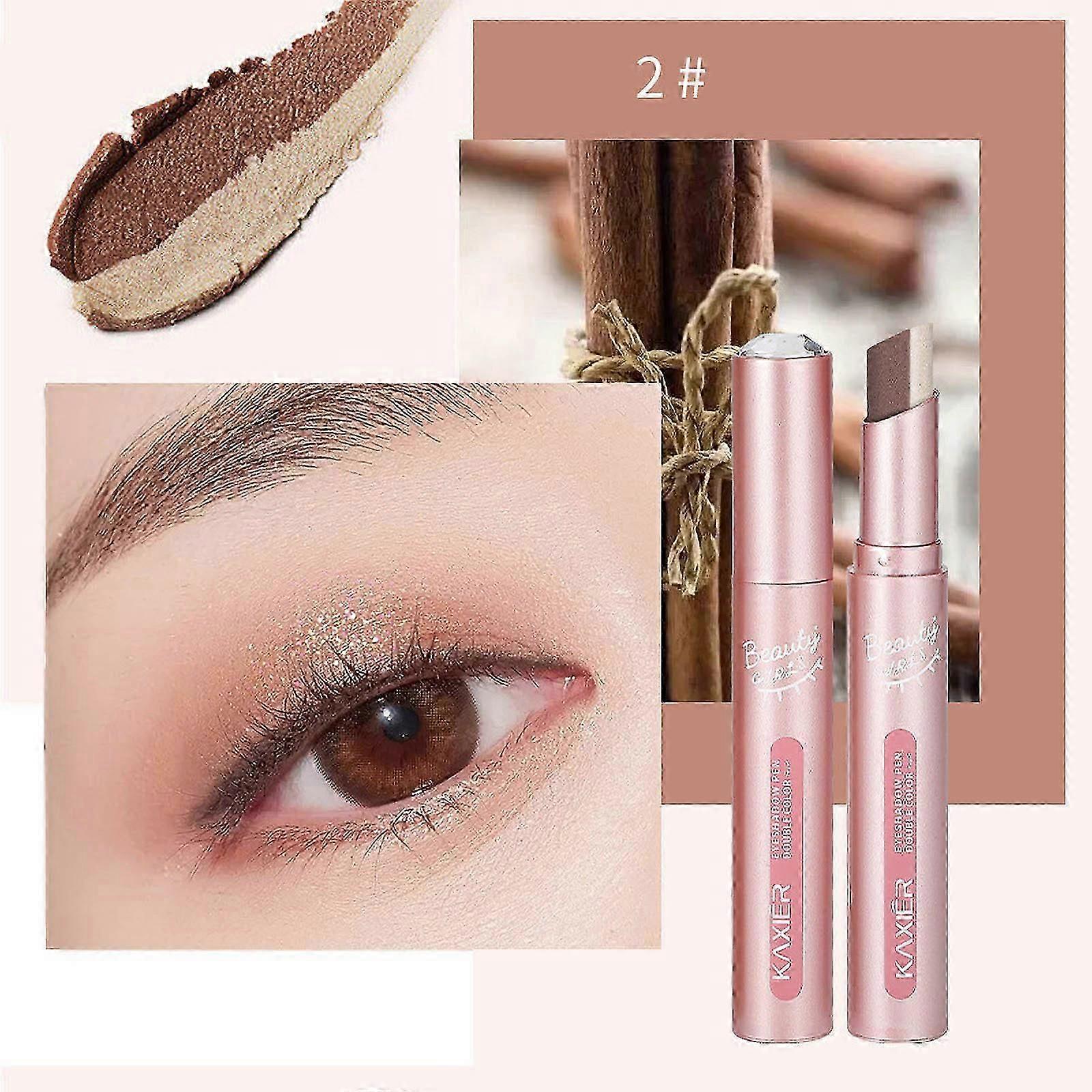 Two In One Cream Eye Shadow Stick, Two-color Eye Shadow Stick, Color Eye Shadow Pen Flye253805