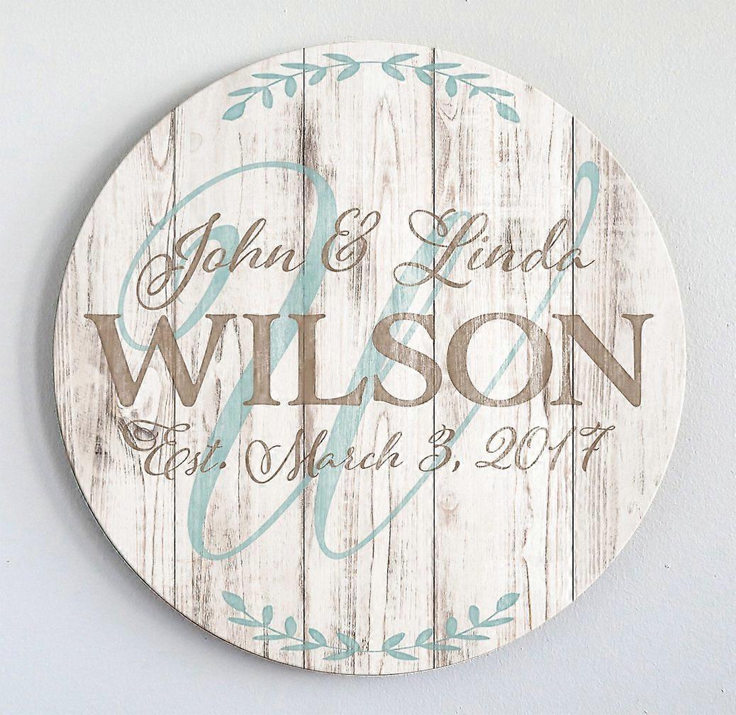 Personalized Wooden Family Name Sign for Anniversary Wedding Gift, Custom Rustic Decor, 18x12 Inches, Handmade