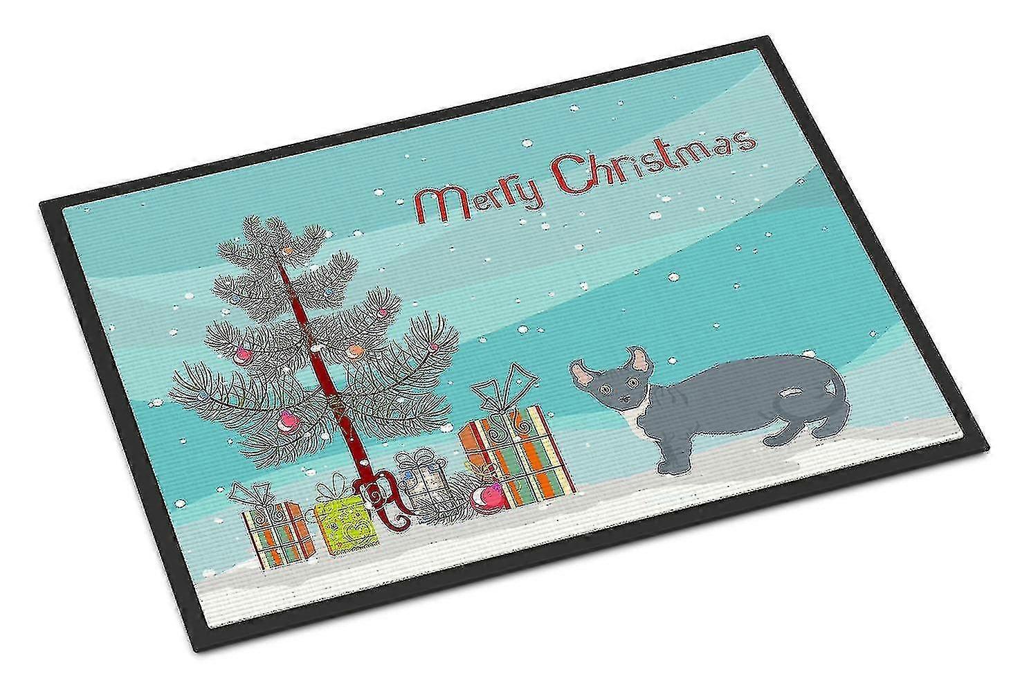 dwelf #2 Cat Merry Christmas Indoor Or Outdoor Mat 18x27