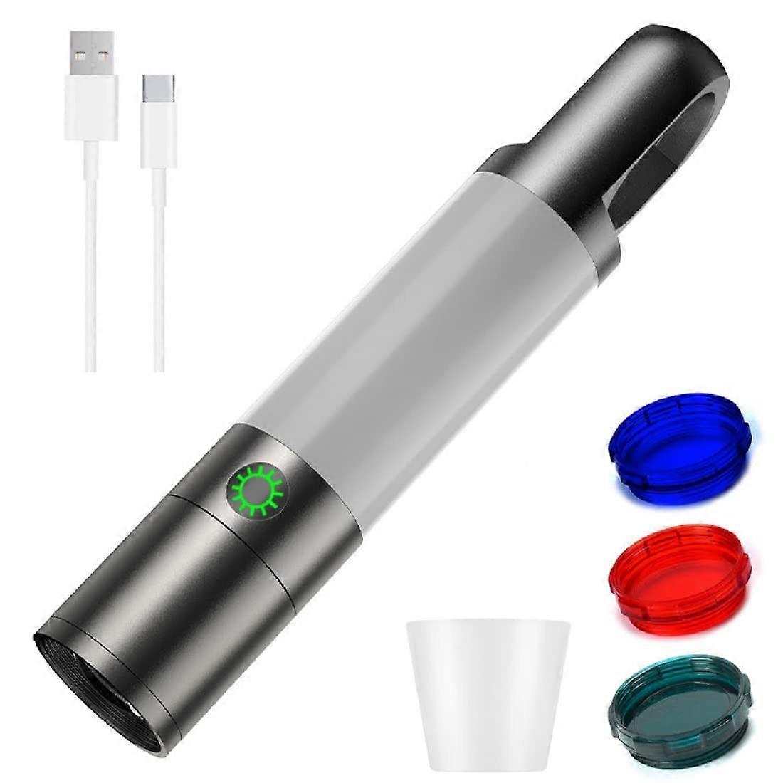 Zoomable Led Flashlight with COB Sidelight with Magnetic Hook,Rechargeable EDC Small Lantern Flashlight,Waterproof,Tactical Portable Handheld Torch fo