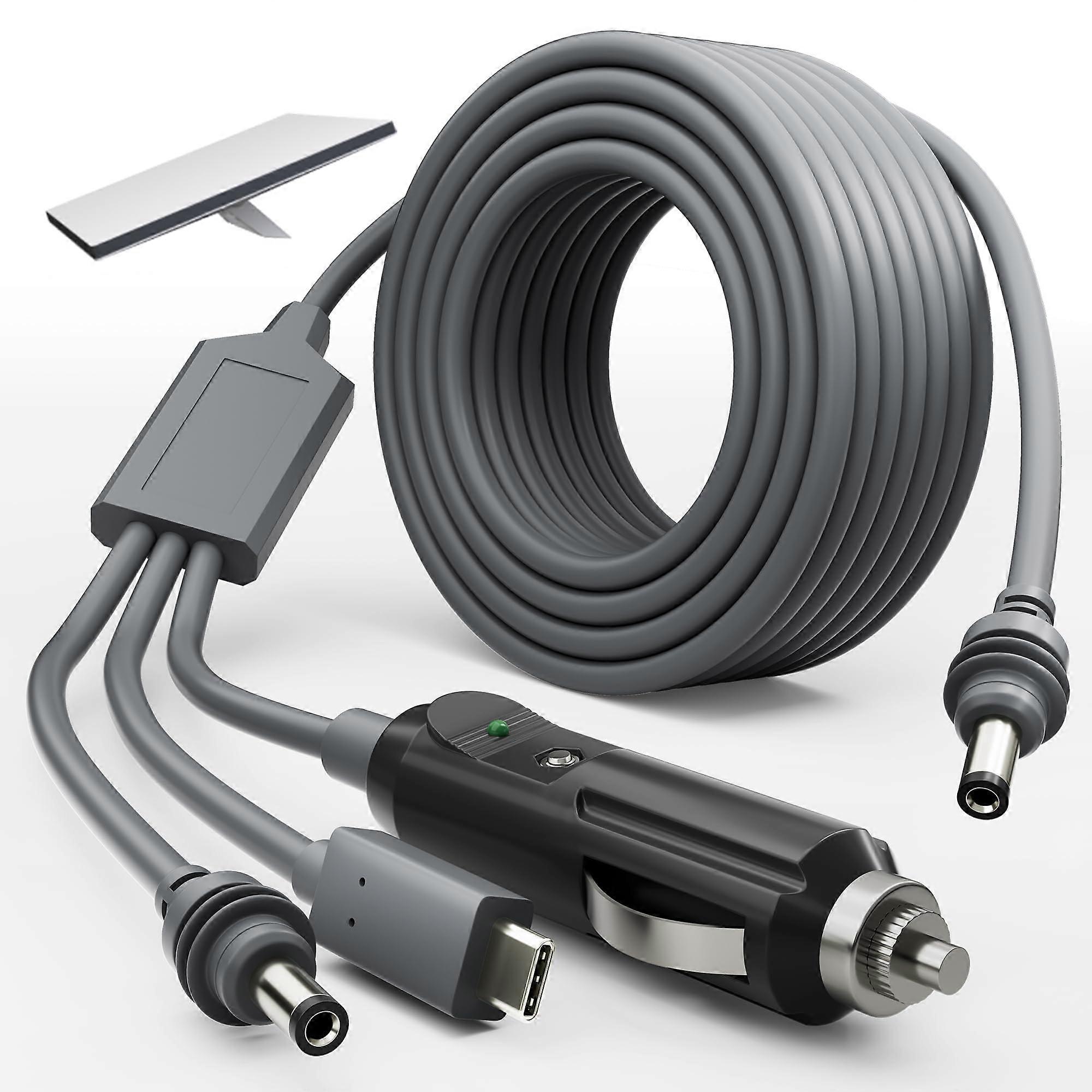 Starlink Mini 3 in 1 10FT DC Power Cable 100W+ USB C for 12-24V Cigarette Lighter Plug Compatibility