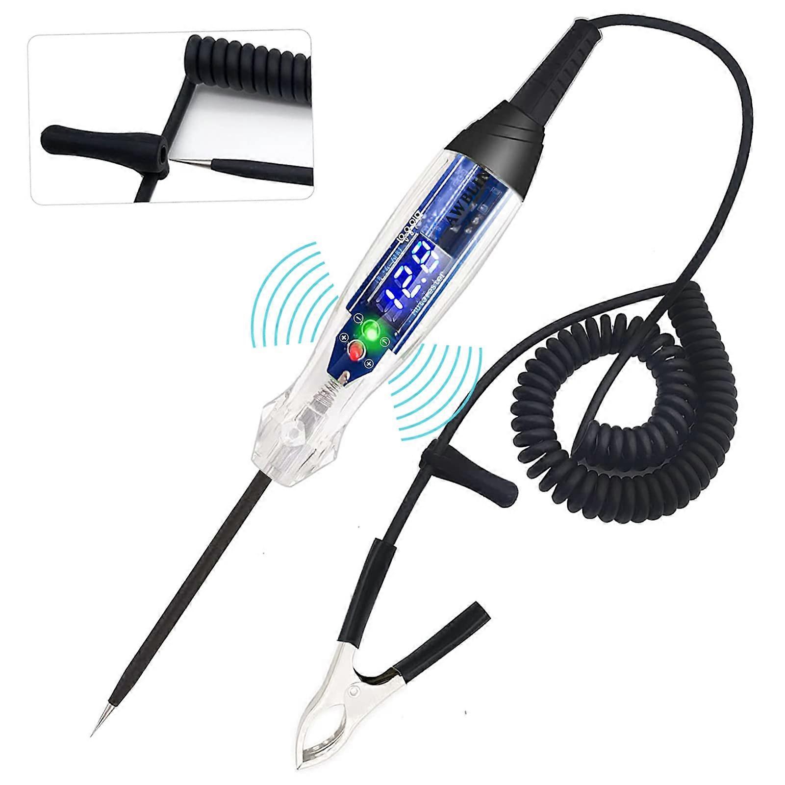 Upgraded Automotive Buzzer Test Light 4-60V DC Digital LED Circuit Tester