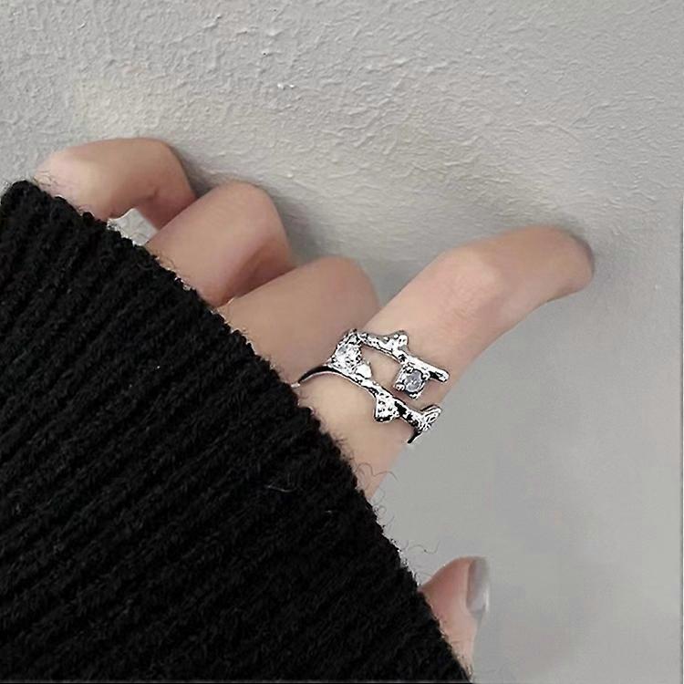 Ladies Light Luxury Snake Shaped Diamond Open Ring, Specification:J3139