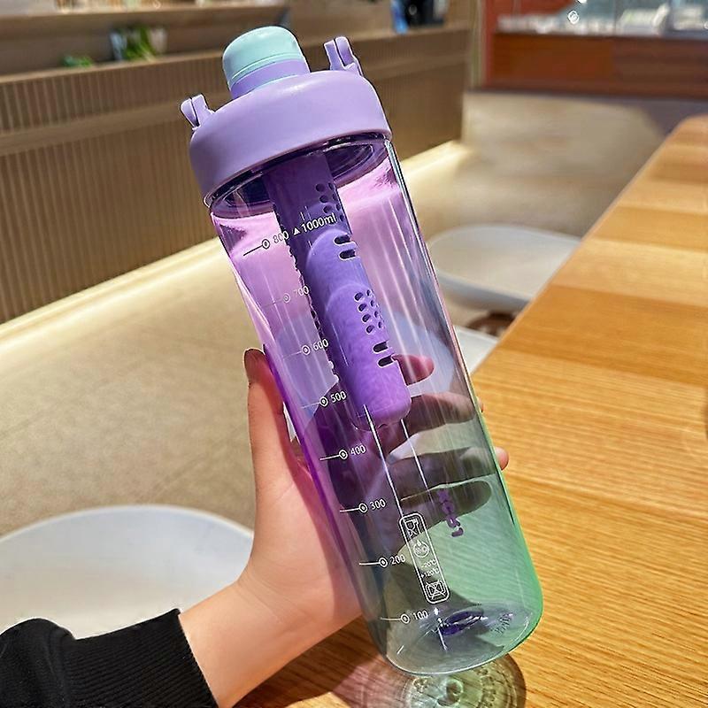 1000ml Gradient Color Large Capacity Tea Leaking Cup Outdoor Portable Kettle