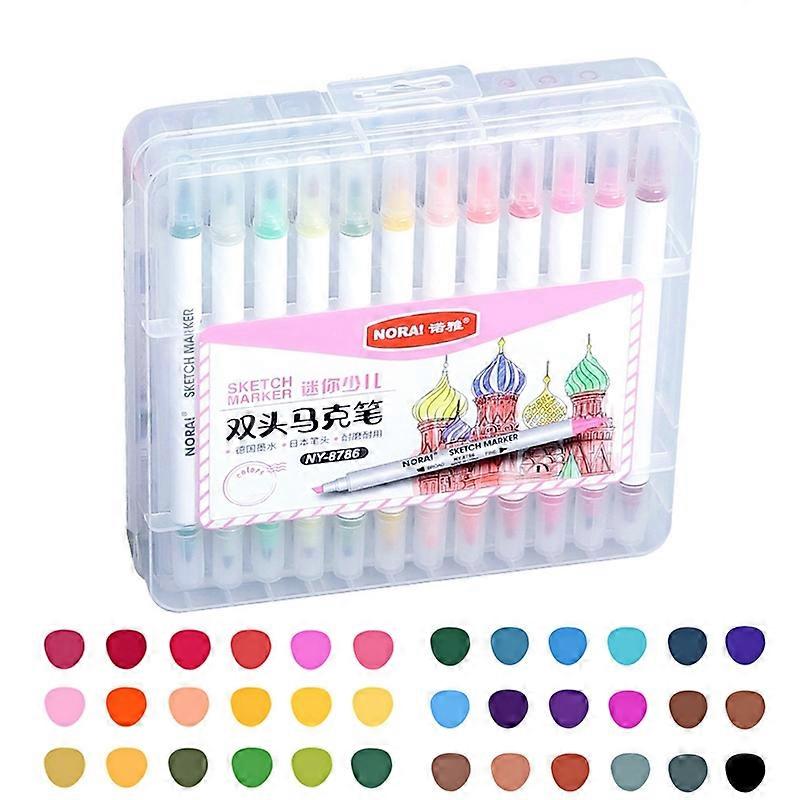 NORA Children Art Painting Double-Headed Oily Color Markers, Specification: 36 Colors