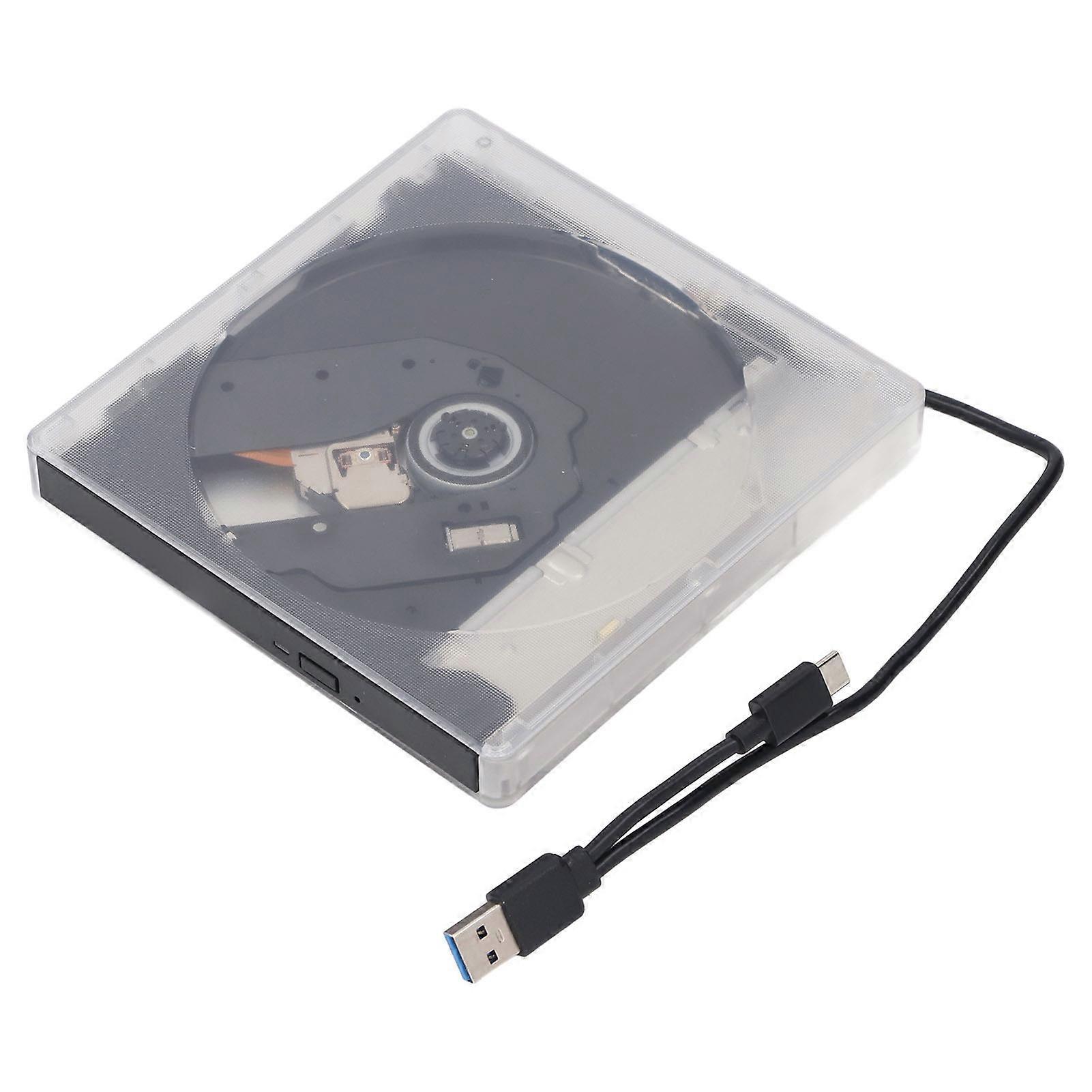 USB3.0 External Optical Enclosure Type A C Port Removable Support Burning Drive Box for Laptop CD DVD BD