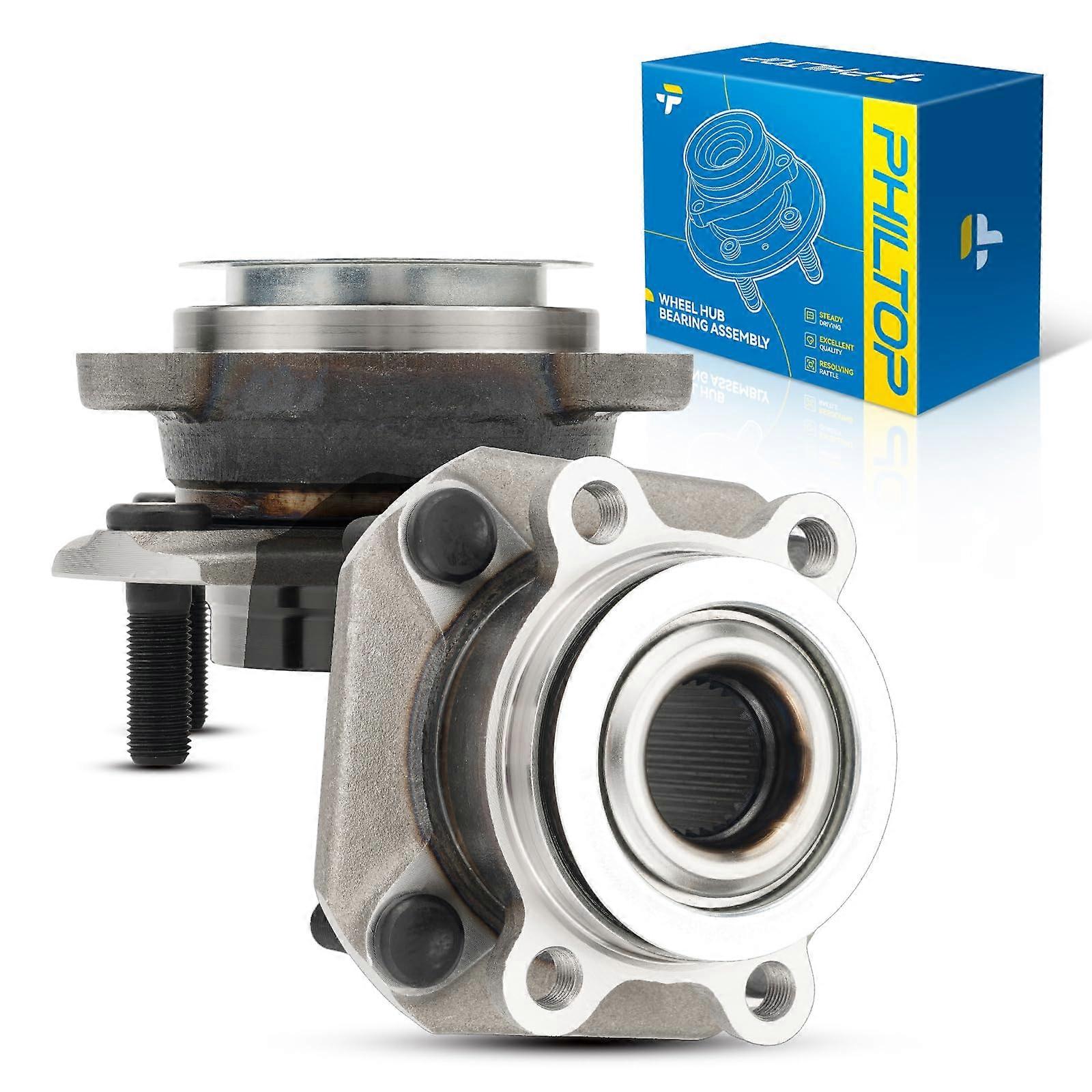 Front 513297 Wheel Bearing and Hub Assembly 4 Lugs Compatible with 2007-2012 Nissan Sentra with ABS, 2 Pack