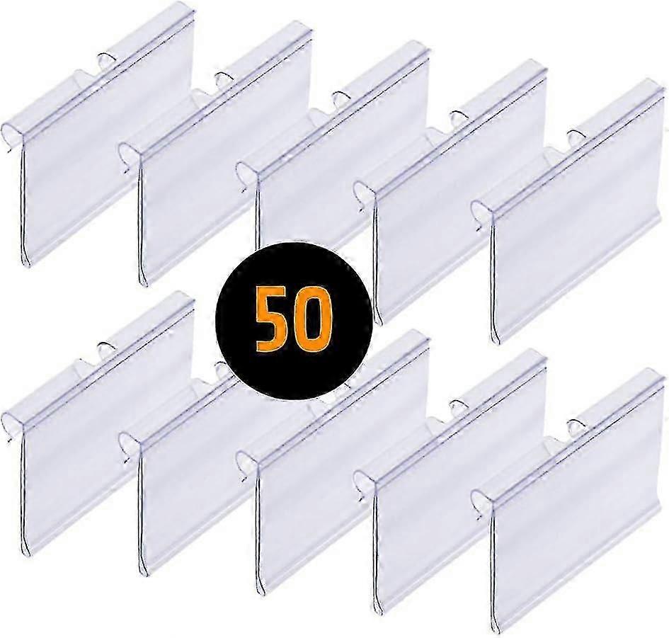 Kit 50 Price Holders For T-hooks. 42 X 60 Mm Label. Transparent. Price Tag Holders