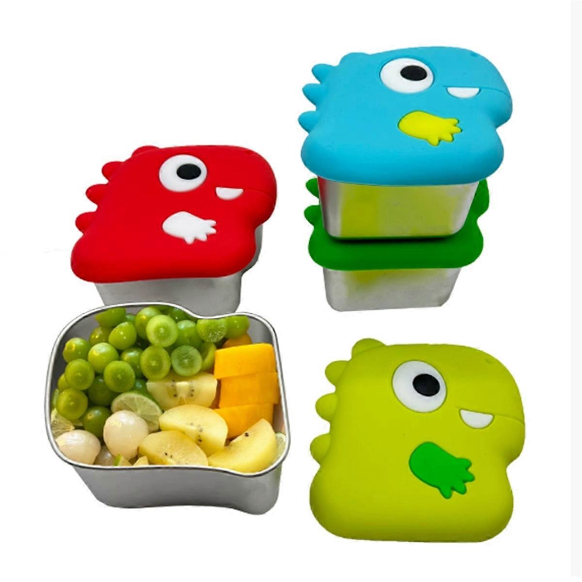 304 Stainless Steel Dinosaur Snack Box with Lid Dip Container C