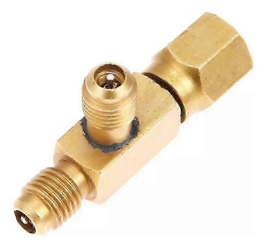 جديد صمام T 1/4 Sae التبريد ، تكييف الهواء ، محول T-Converter النحاسي 1/4 بوصة SAE قطب الذكور والإناث الخيط مع بكرة لتكييف الهواء