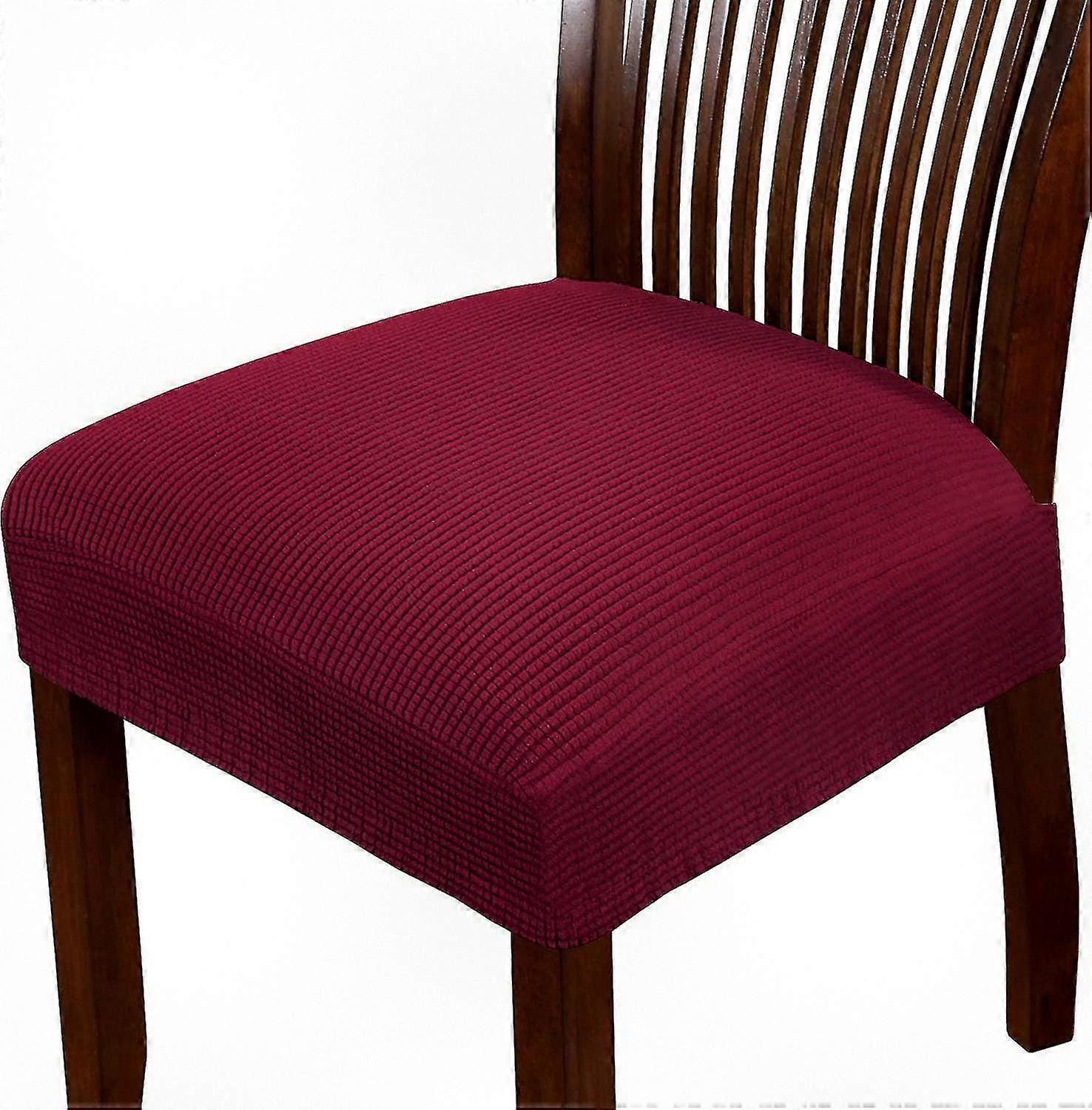 Stretch Solid Dining Chair Seat Covers with Ties for Kitchen and Dining Room Chairs