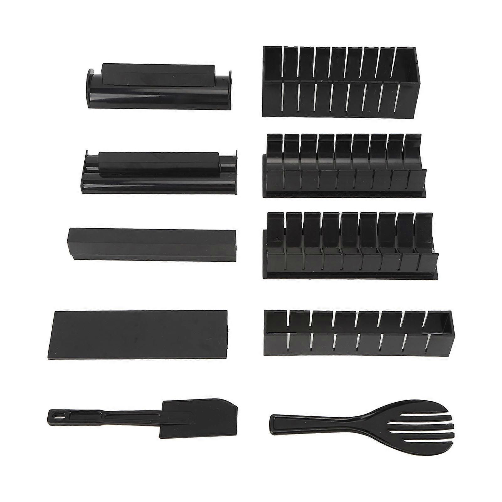 10 Pieces Maker Kit Rice Roll DIY Tool Set Making Tools with Sushi Fork Spatula for Home Kitchen