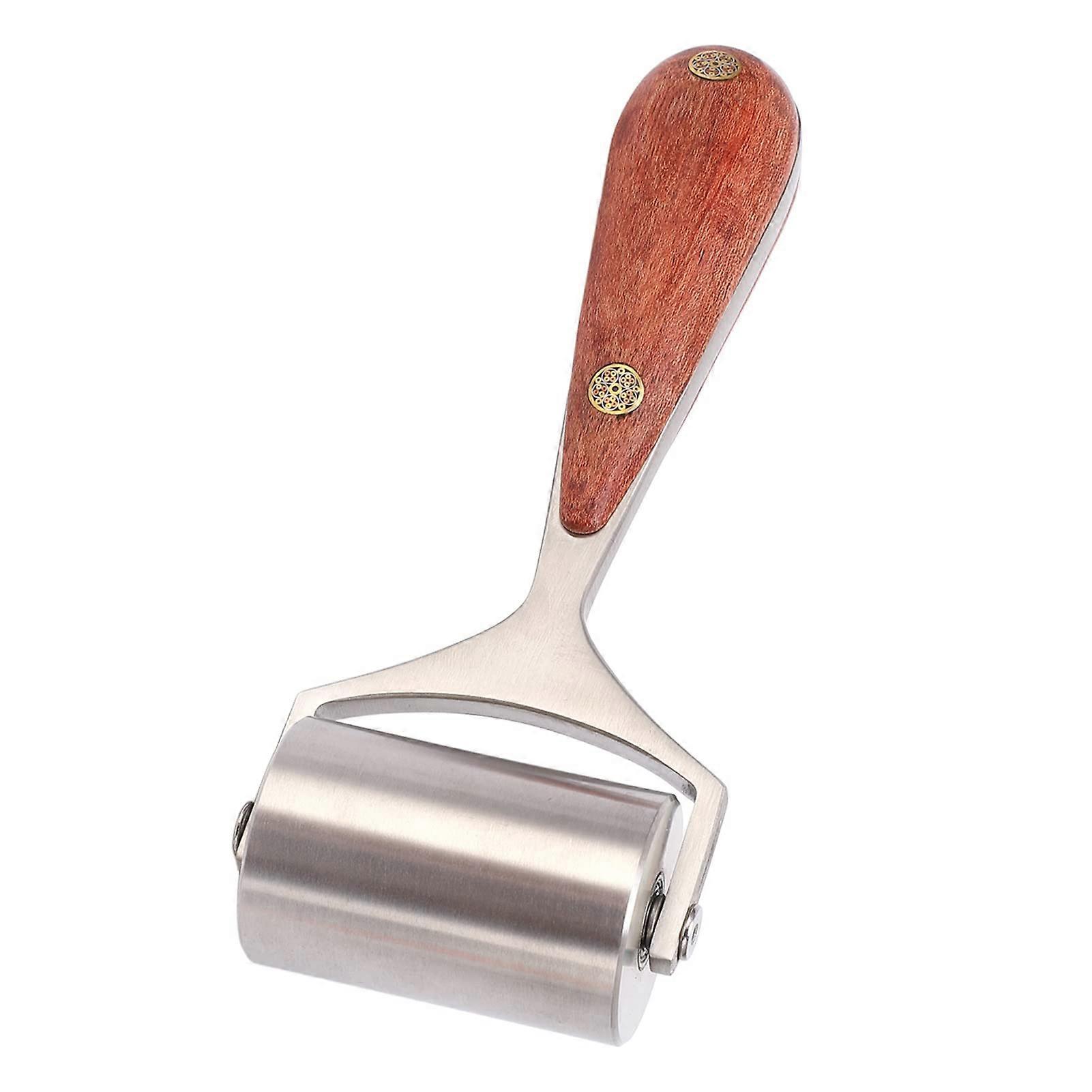 Leather Press Roller, Wooden Handle Leather Rolling Craft Roller Tool