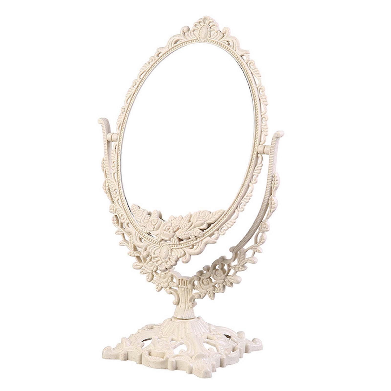 Oval Shape Mirror Table Mirror Rotation Makeup Mirror Double Side Mirror Cosmetic Mirror Desktop Mirror