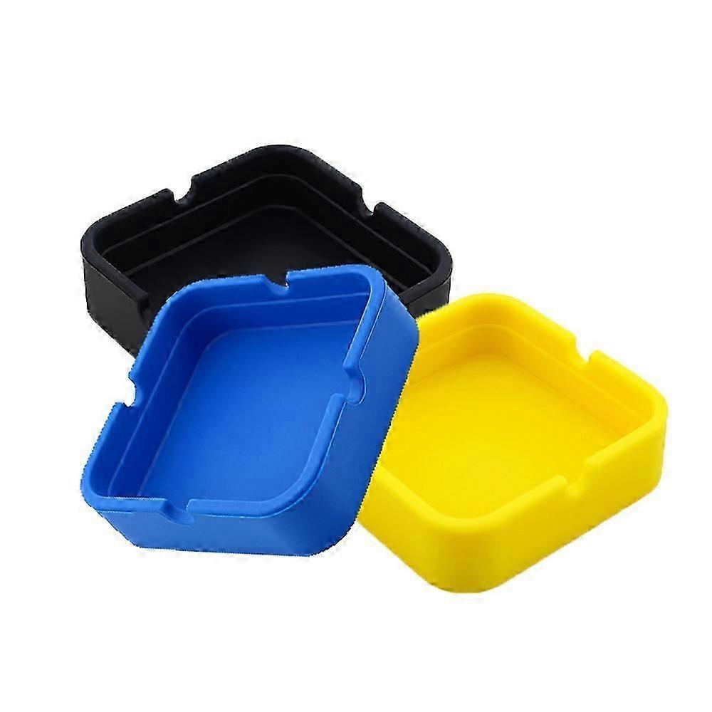 Creative Square Silica Gel Ashtray, Fall-proof, High-temperature Resistant Ashtray