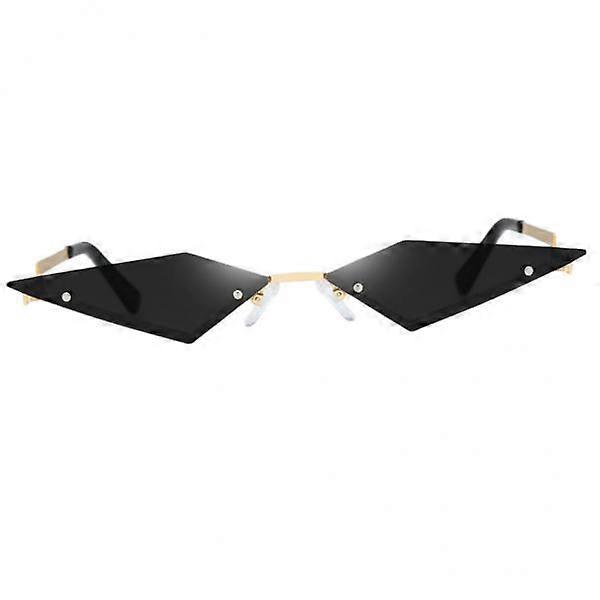 2 Eye Sunglasses Rimless Goggles Black