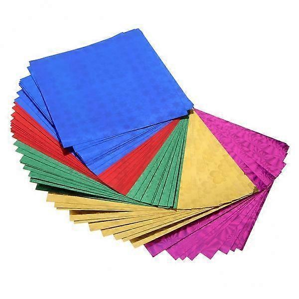 Foldable Holographic Origami Sheets for Children's Creative Projects - Pack of