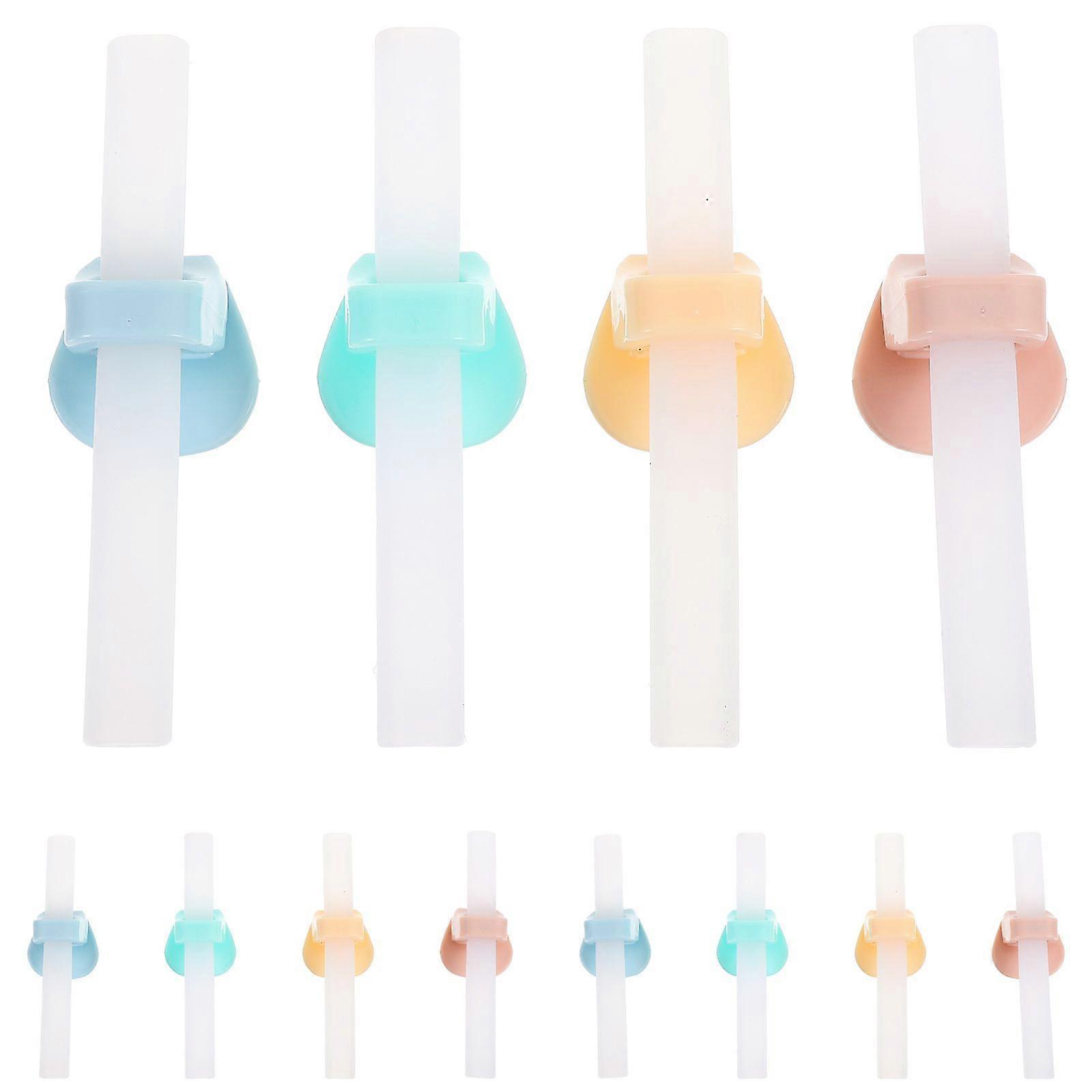 12 Sets Drinking Straw Silicone Straw Baby Drinks Straw for Baby Bowl with Straw Clips