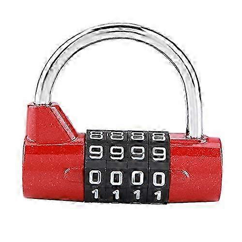 4-Digit Code Padlock for Gym, School, Locker & Suitcase (Red)