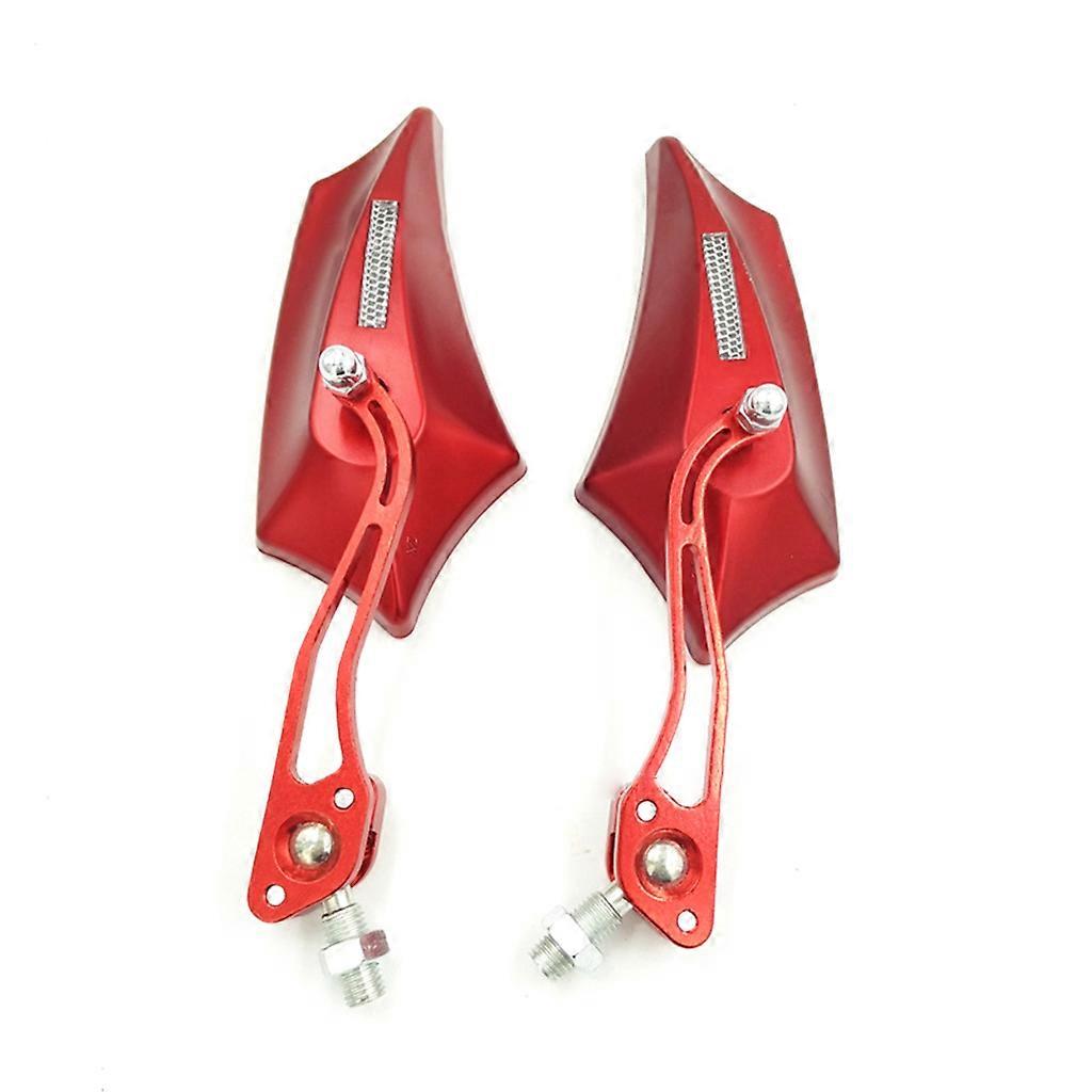 2x Modified Rear Mirrors Motorcycle Scooters Rear View Mirror Side Rear View Mirrors Left Right Side 8mm 10mm Red
