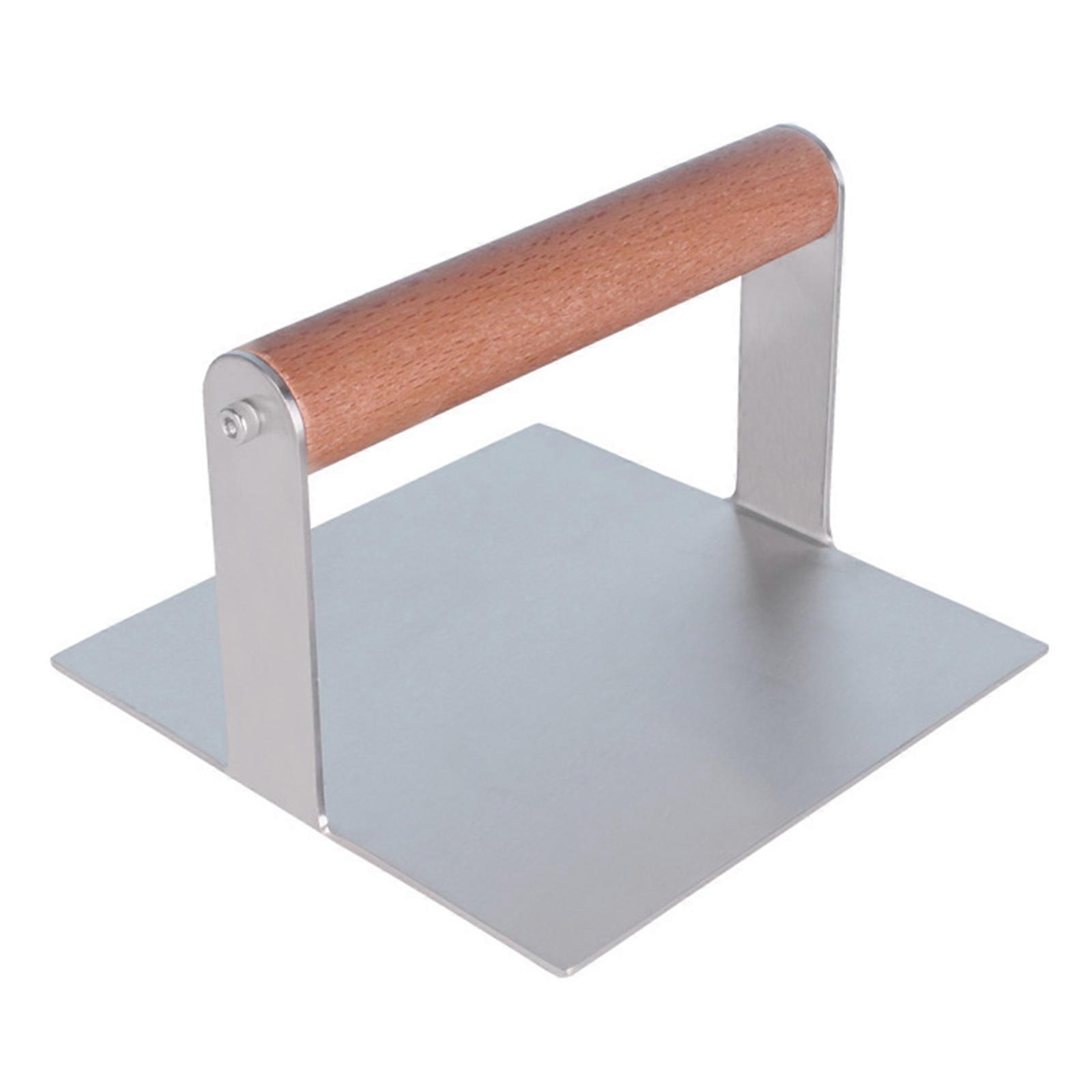 Handheld Burger Press Meat Pie Maker Stainless Steel Square Burger Smasher Non-Stick Hamburger Pressing Tool
