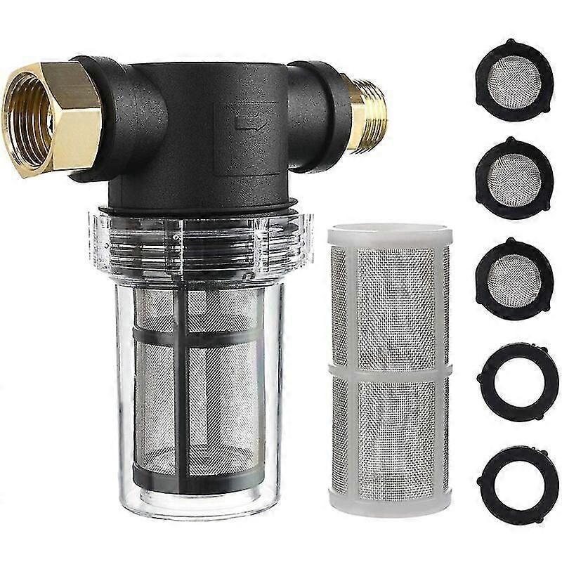 Gartenschlauchfilter für Hochdruckreiniger Wasserzulauf, Sediment-Inline-Filter, 40 Mesh-Sieb, extra 100 Mesh