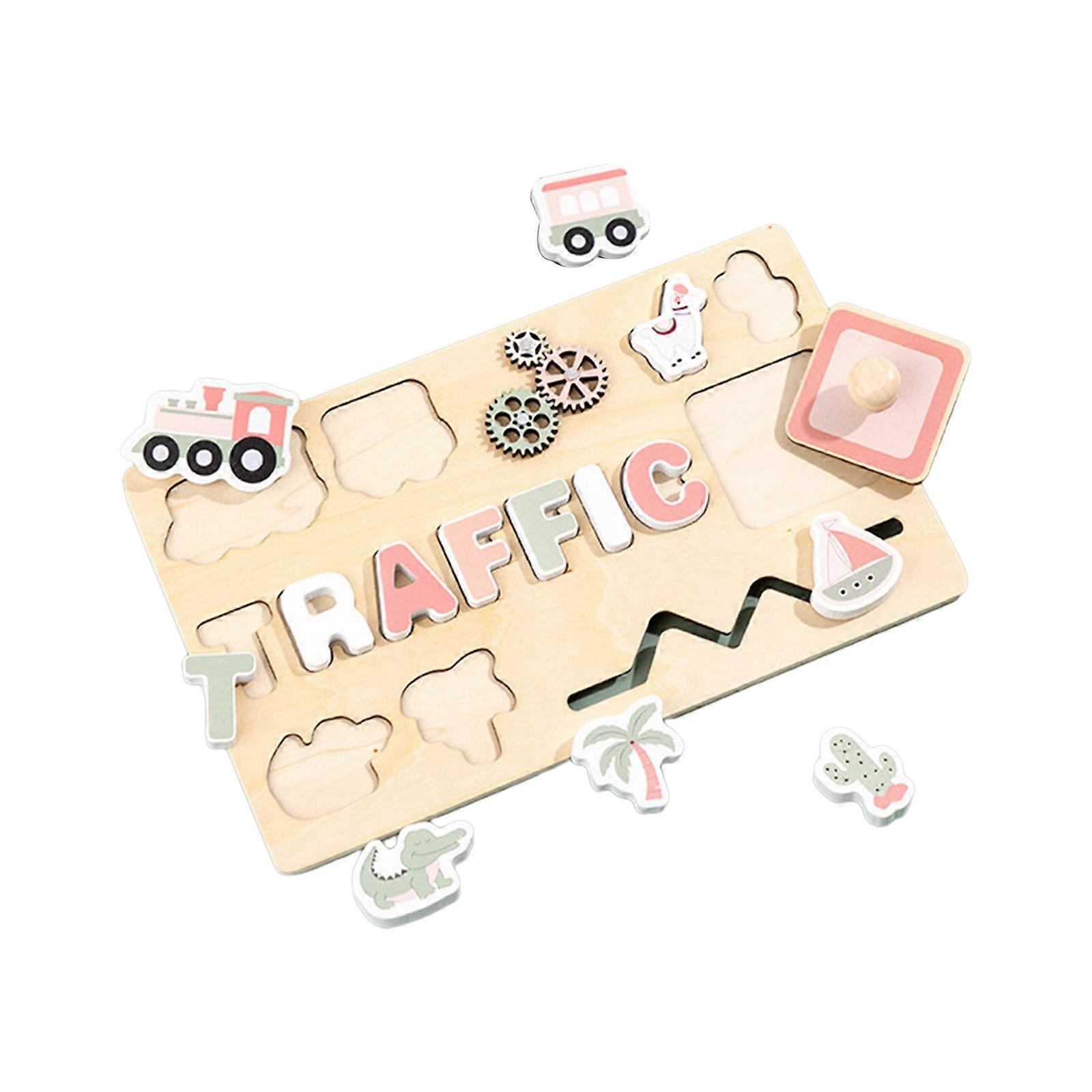 Toddler Early Educational Multi-theme Jigsaw Puzzle Toy Children Building Blocks Toy Hand-eye Coordination Training Toy Multicolor