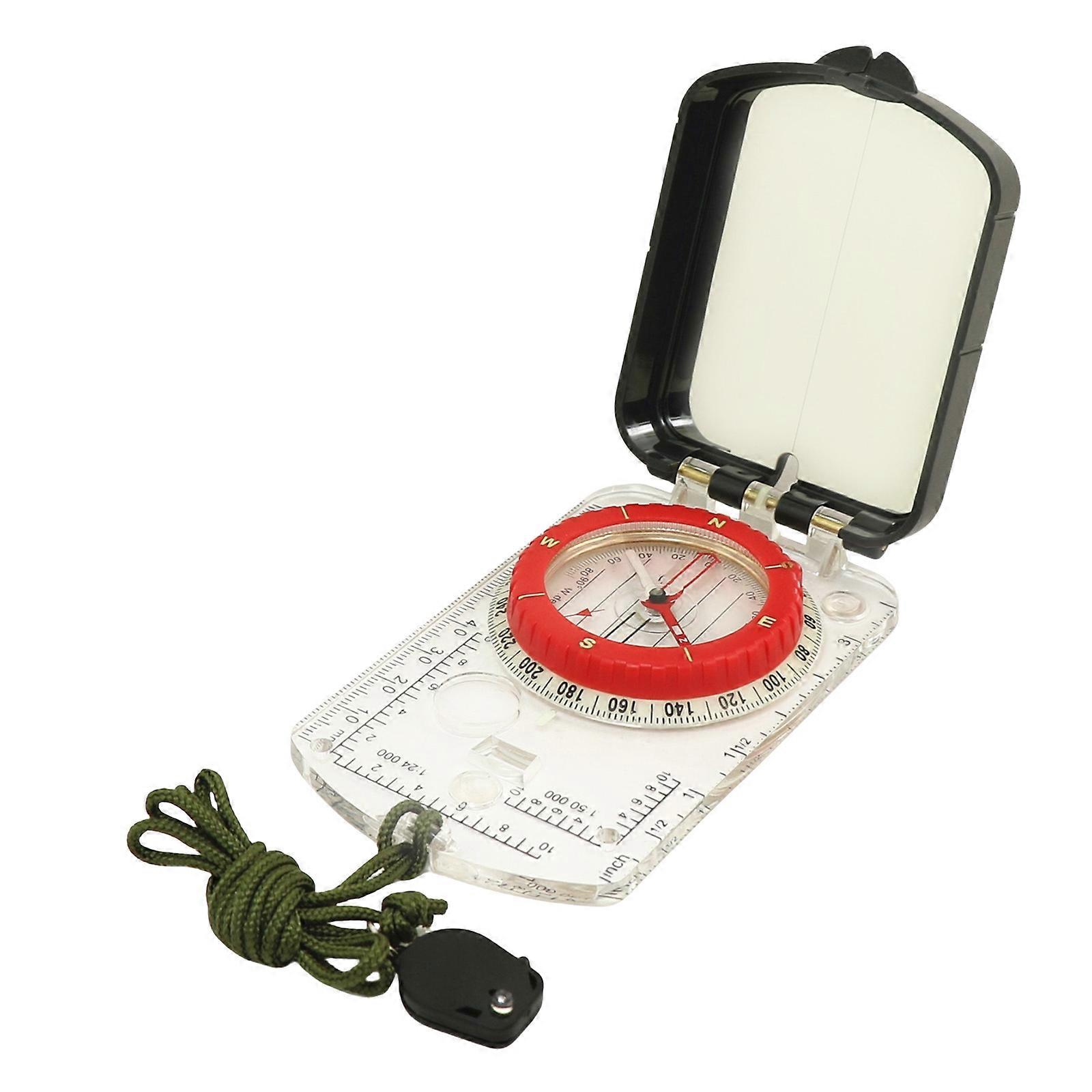 Map Ruler Magnifier for Map Reading with Lanyard Watertight Navigation Compasses Multifunctional Compasses with Mirror