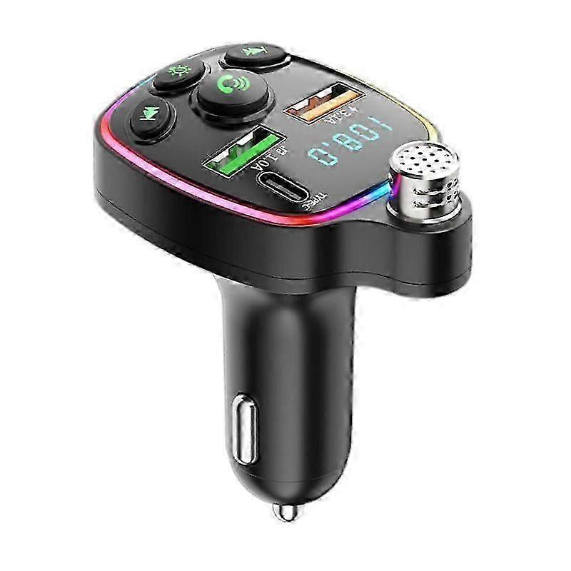 Wireless Bluetooth 5.3 FM Transmitter for Car with Fast Charging & Noise Cancellation