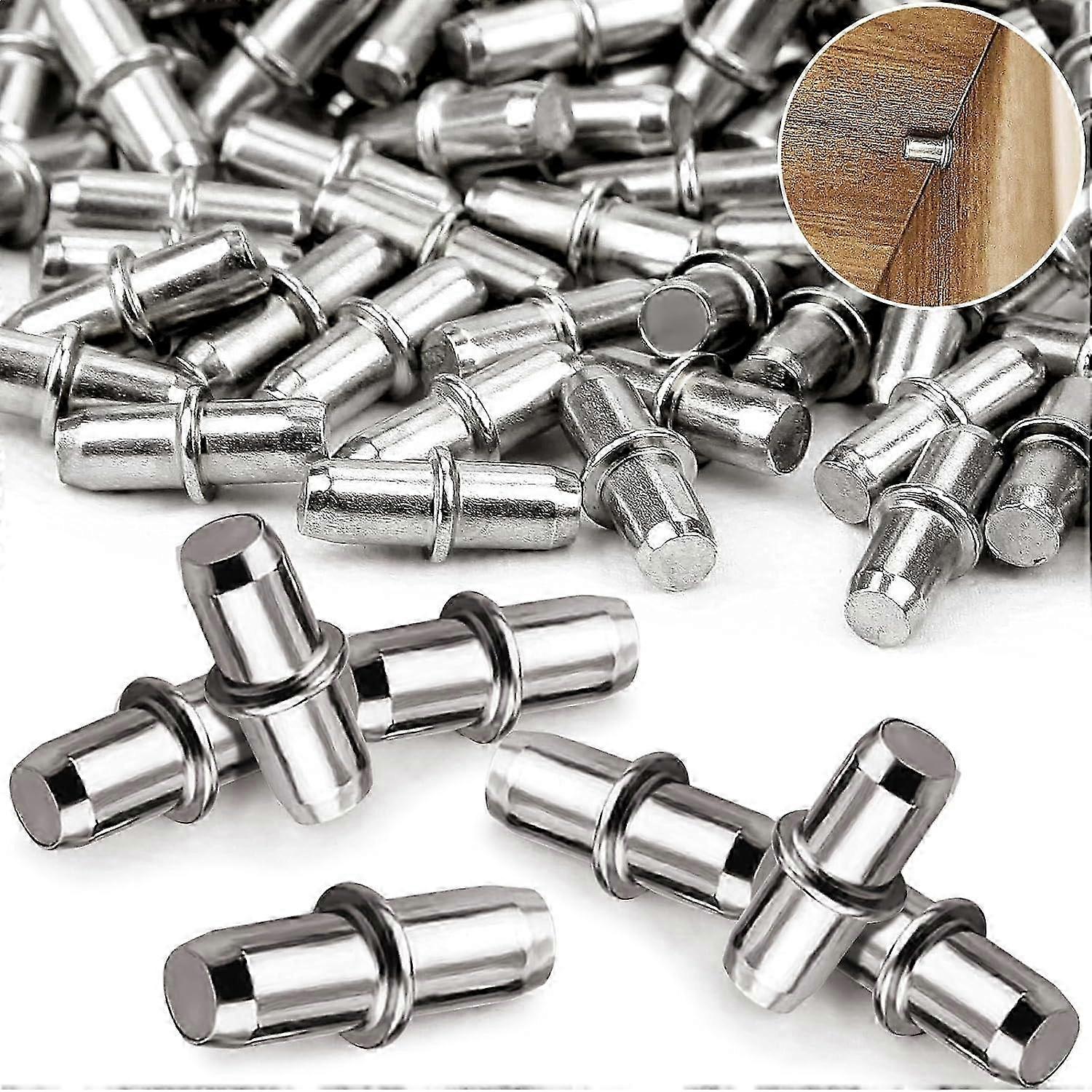 Pack of 80 Floor Shelf Supports with 5 mm Diameter Brackets, Ring Shelf Holders, and Solid Steel Shelf Pins for Durable Shelf Support