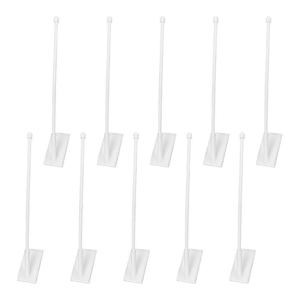 15Pcs Simple Car Window Flag Poles Portable Banner Brackets White