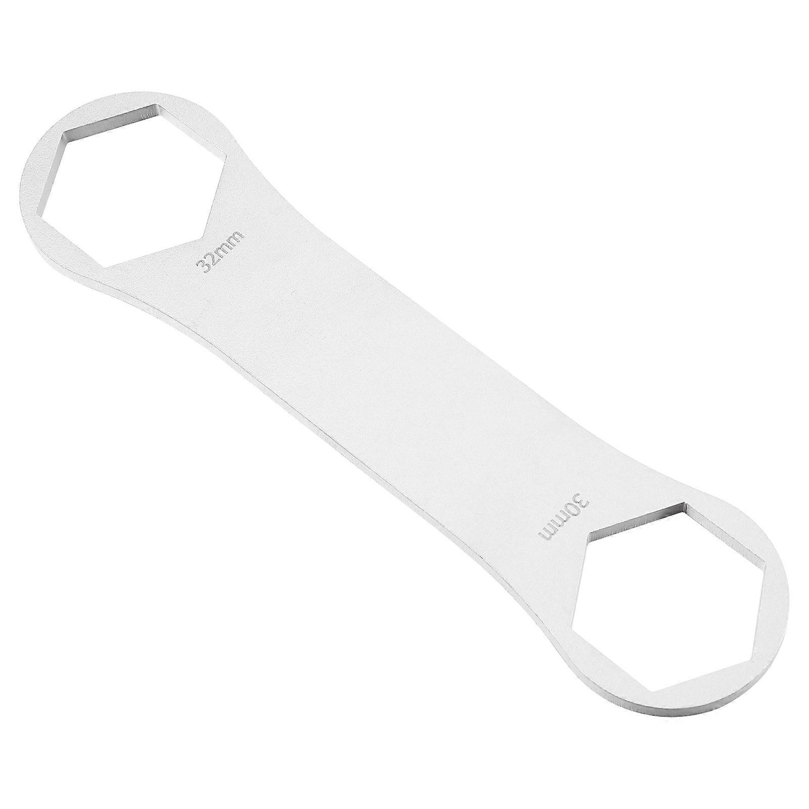 Front Fork Remover Silver Stainless Steel Unfading Anodization Double Head Spanner for Bike Use