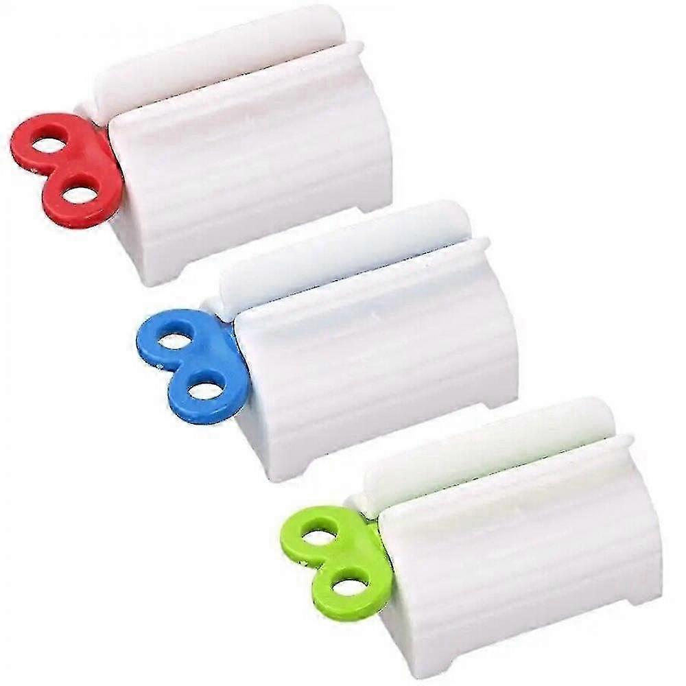 Rolling Tube Toothpaste Squeezer Stand - Red, Green, Blue (3pcs)