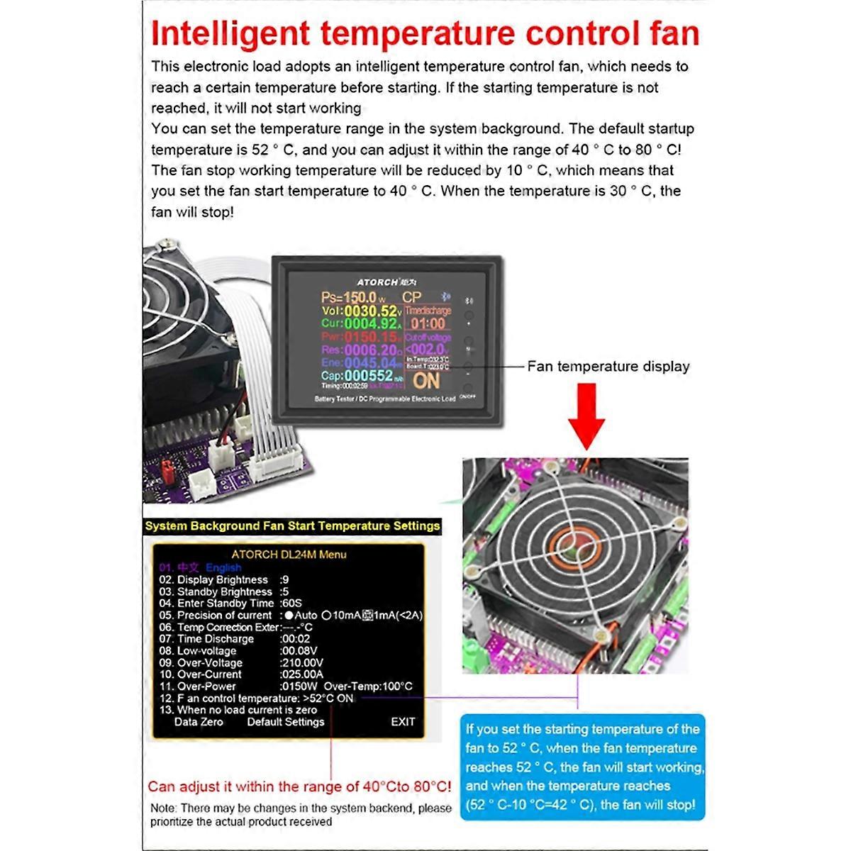 DLB-600W 200V 40A DC Electronic Load Tester Programmable Resolution Car Battary Temperature Capacit
