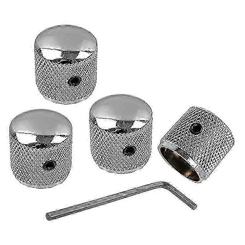 4個の金属ボリュームおよびトーンドームコントロールノブ、ネジ付きエレキギターまたは特定のブランドと互換性のあるベース