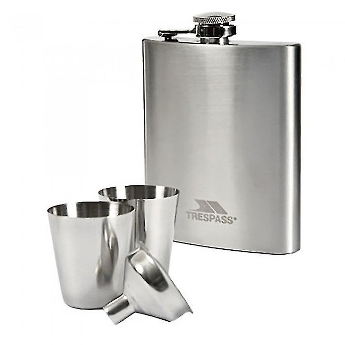 Photos - Water Bottle Trespass Dramcask Stainless Steel Hip Flask Silver One Size UTTP26931 